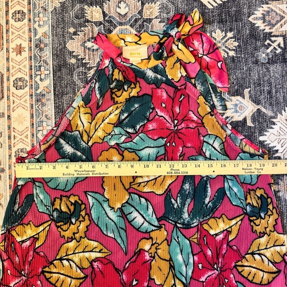 Anthropologie Maeve Women’s Floral Pleated Accordian Sheer Tank Top Size Large - Picture 9 of 11